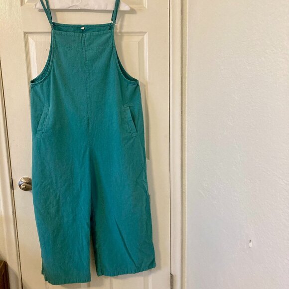 Good Condition, SZ XL (see measurements) Tumbled Cotton Romper, Seaglass Green - Picture 1 of 4